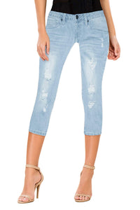 Hybrid & Co. Women's 17" Butt Lift Super Comfy Stretch Denim Capri Jeans