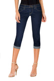 HyBrid & Company Women's 17" Inseam Stretchy Denim Capri