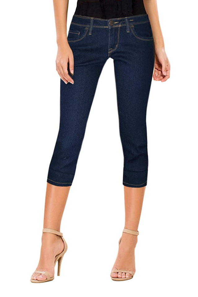 HyBrid & Company Women's 17" Inseam Stretchy Denim Capri