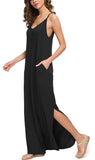 GRECERELLE Women's Summer Casual Loose Dress Beach Cover Up Long Cami Maxi Dresses with Pocket