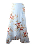 Yonala Womens Boho Floral Tie Up Waist Summer Beach Wrap Cover Up Maxi Skirt