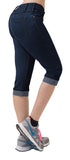 HyBrid & Company Women's 17" Inseam Stretchy Denim Capri